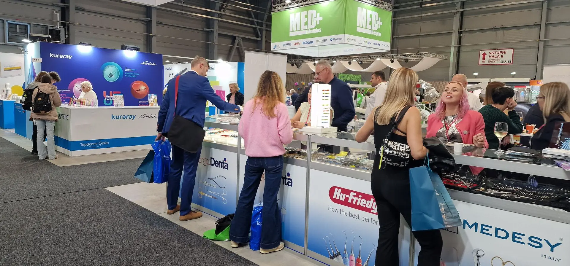 Janouch-Dental booth showcasing ErgoDenta instruments at Pragodent 2025.
