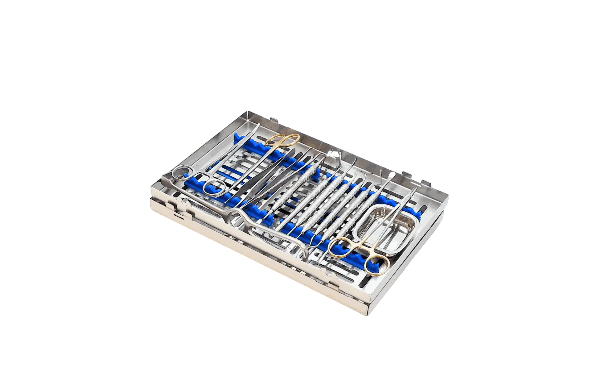 Surgery Kit 9919 complete set — needle holders, scissors, retractors, bone scrapers, and sinus lift instruments