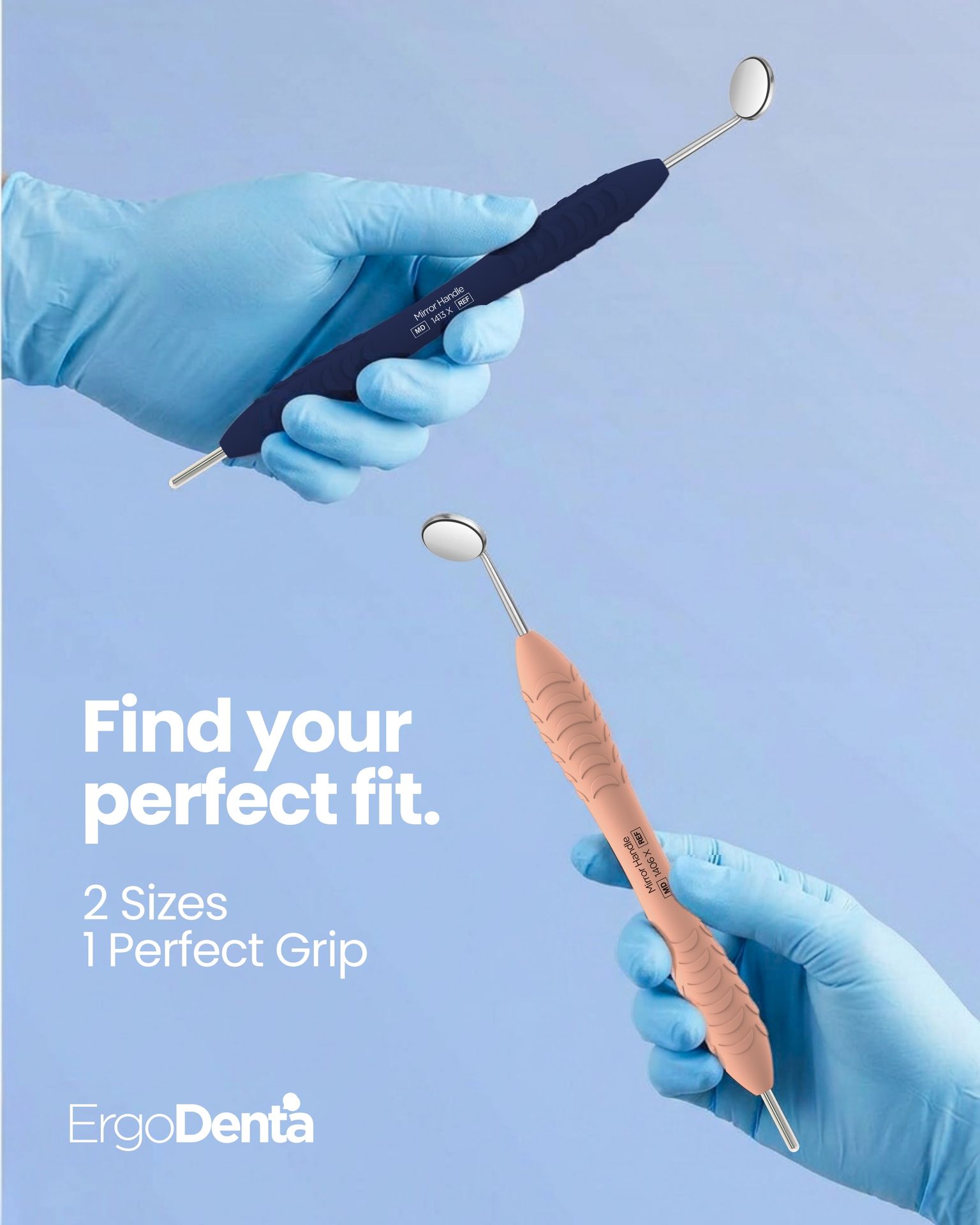 Find your perfect fit — ErgoX® dental mirror handles, two sizes