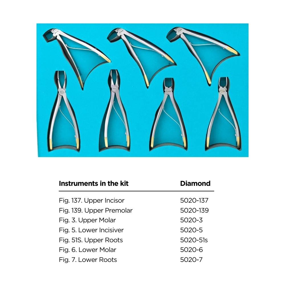 Child Diamond extraction forceps Kit, 7pcs