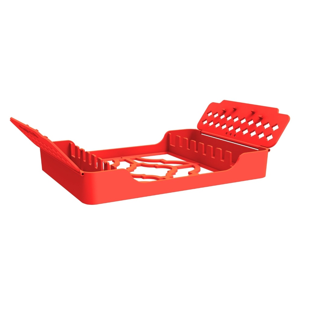 ErgoTray 8, 180x136x26mm, Red – dental instrument | ErgoDenta