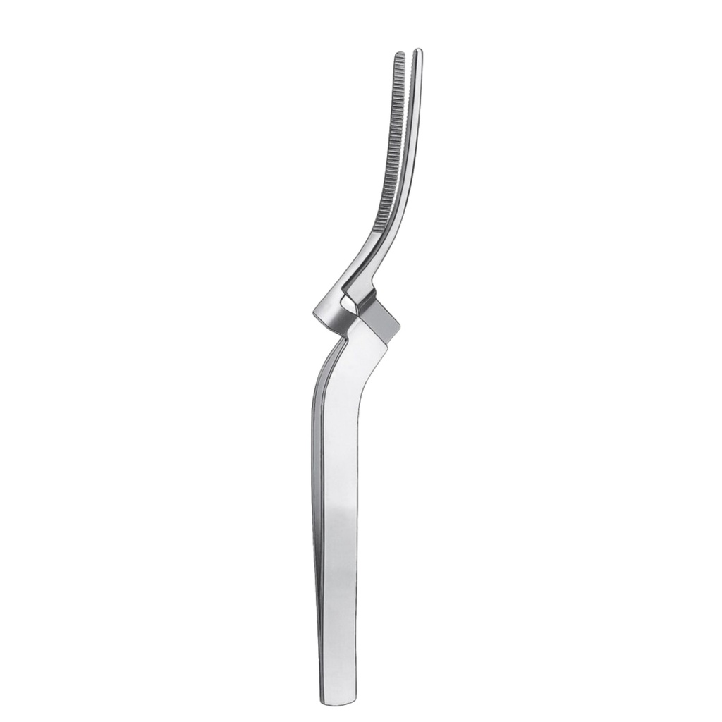 Miller Tweezer, Serrated, Curved, 16cm