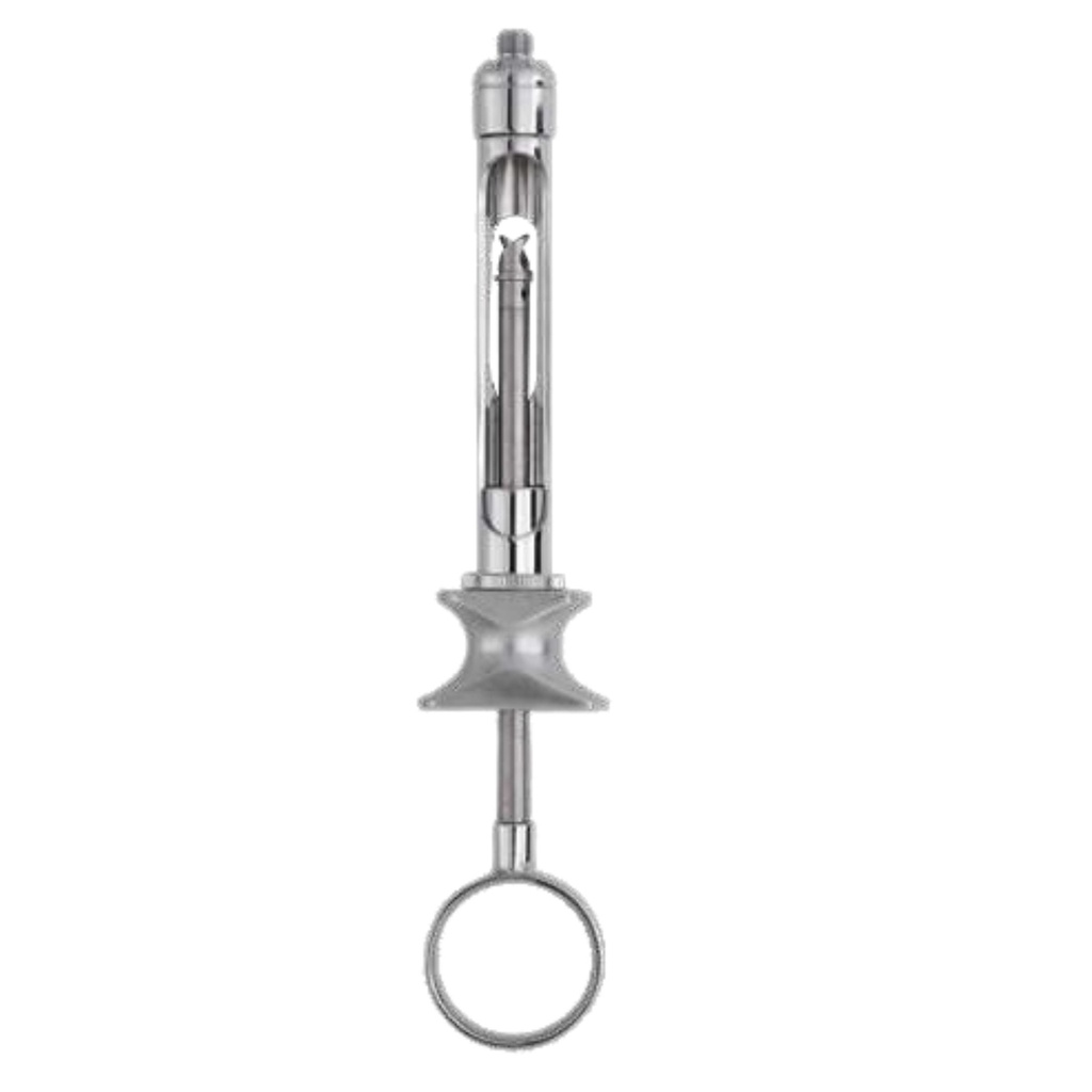 Cylinder Cartridge Syringe, 2.2 ml, Chrome-plated, with Metric Thread, with aspiration