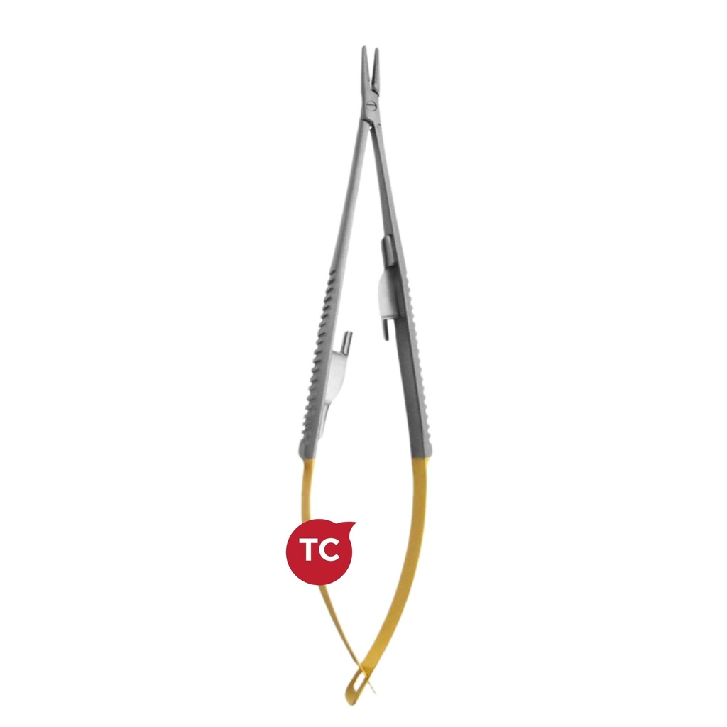 Castervejio Micro Needle Holder, Straight, 14cm, TC