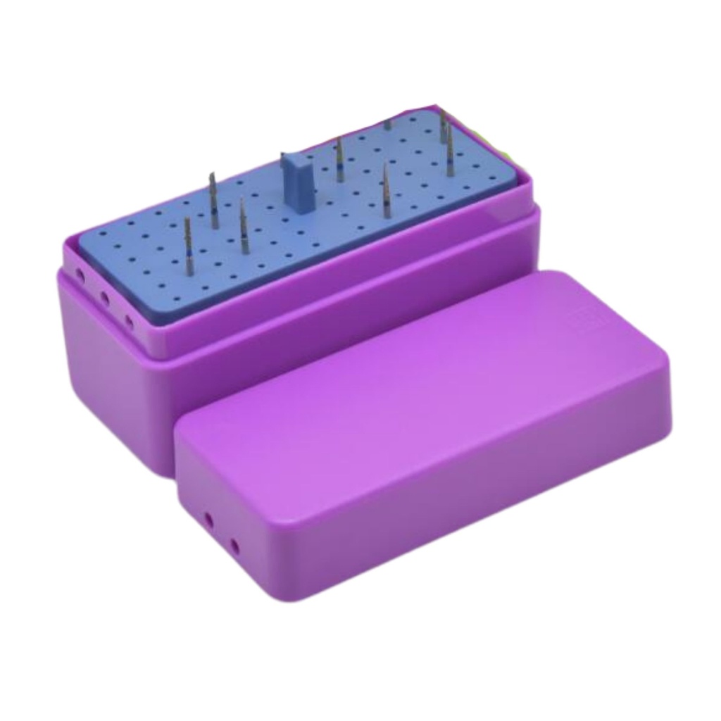 72 holes endo box for diamond bur, Purple
