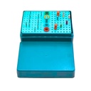 Bur Disinfection box resistant to high temperature and Pressure, 160 holes, Turquoise | ErgoDenta