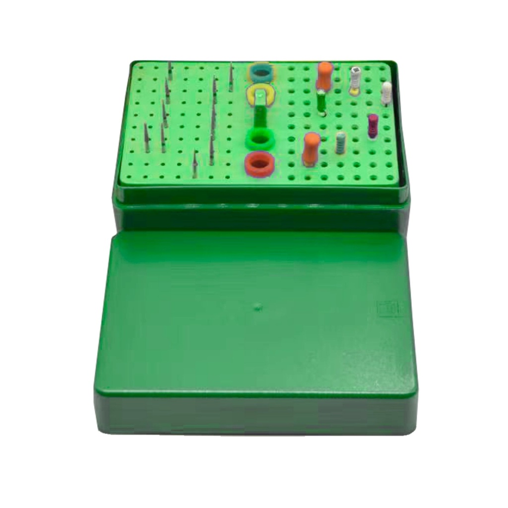 Bur Disinfection box resistant to high temperature and Pressure, Green | ErgoDenta