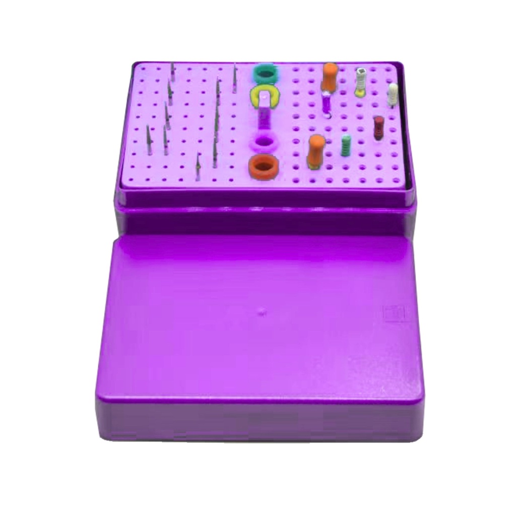 Bur Disinfection box resistant to high temperature and Pressure, Purple