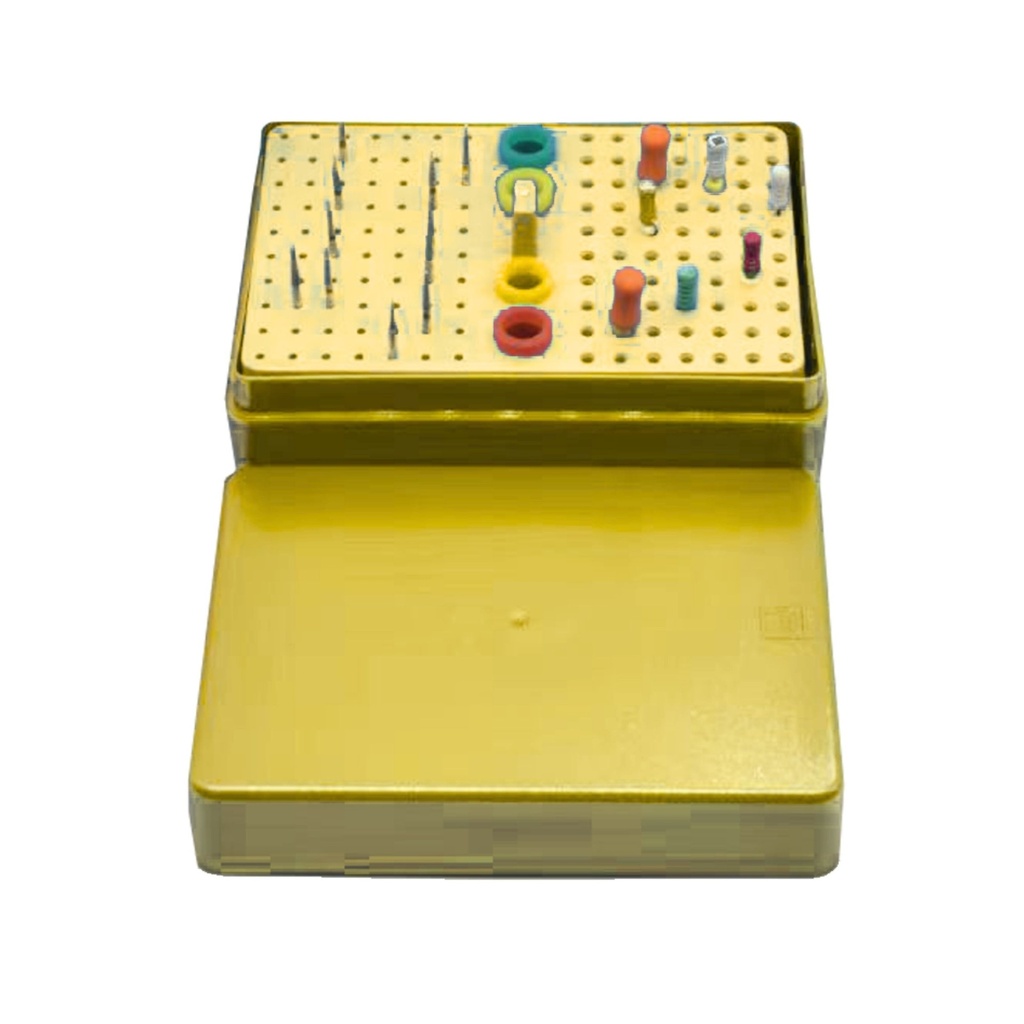 Bur Disinfection box resistant to high temperature and Pressure, Yellow | ErgoDenta