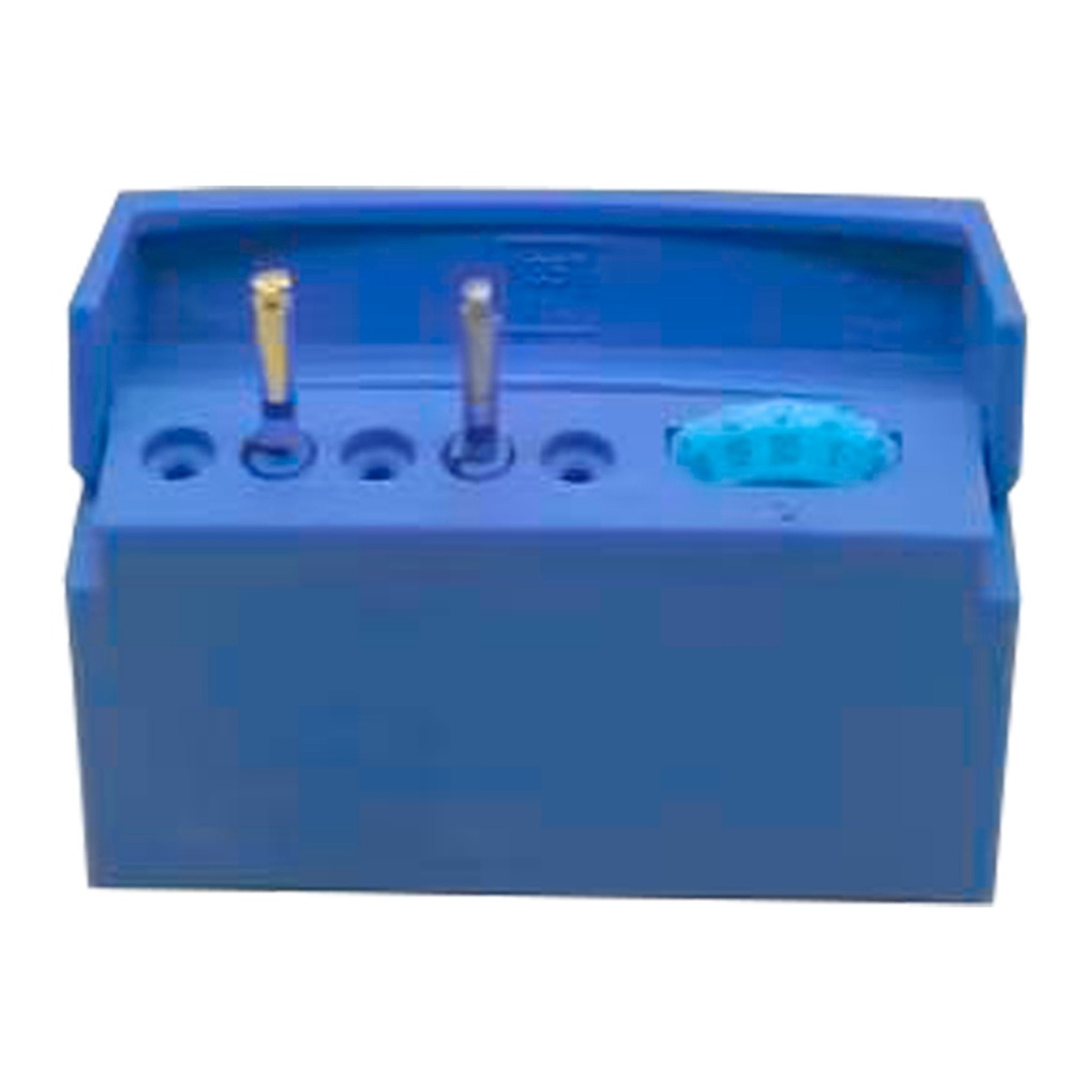 Endodontic block with memory holder, 5 holes,  Blue