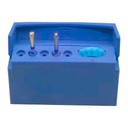 Endodontic block with memory holder, 5 holes, Blue