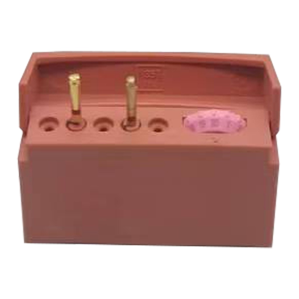 Endodontic block with memory holder, 5 holes, Orange