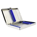 Sterilization Cassette for 10 – Removable Lid, Blue