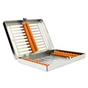 Sterilization Cassette for 10 – Removable Lid, Orange