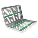 Sterilization Cassette for 20 – Removable Lid, Green