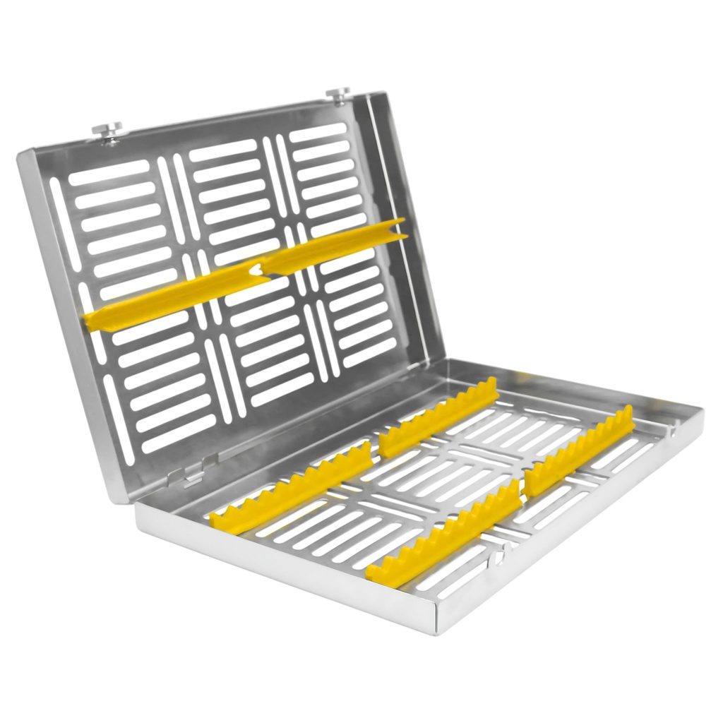 Sterilization Cassette for 20 – Removable Lid, Yellow