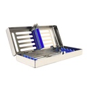 Sterilization Cassette for 5 – Removable Lid, Blue