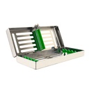 Sterilization Cassette for 5 – Removable Lid, Green