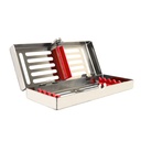 Sterilization Cassette for 5 – Removable Lid, Red