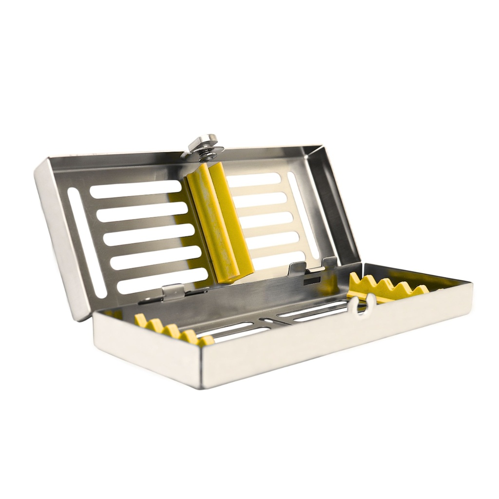 Sterilization Cassette for 5 – Removable Lid, Yellow