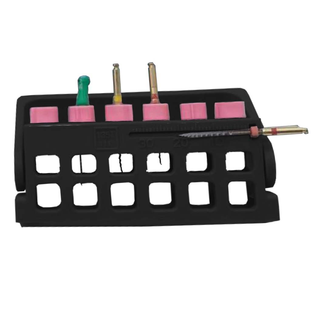 Root Canal File Frame, 6 holes, Black | ErgoDenta