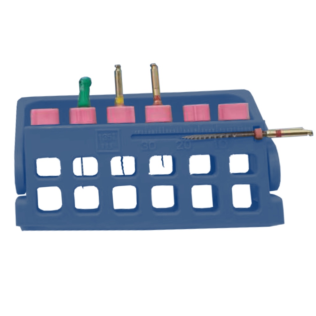 Root Canal File Frame,  6 holes,  Blue