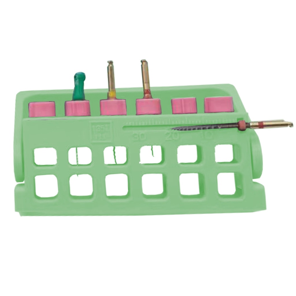 Root Canal File Frame, 6 holes, Green