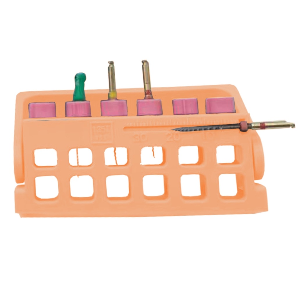 Root Canal File Frame,  6 holes,  Orange