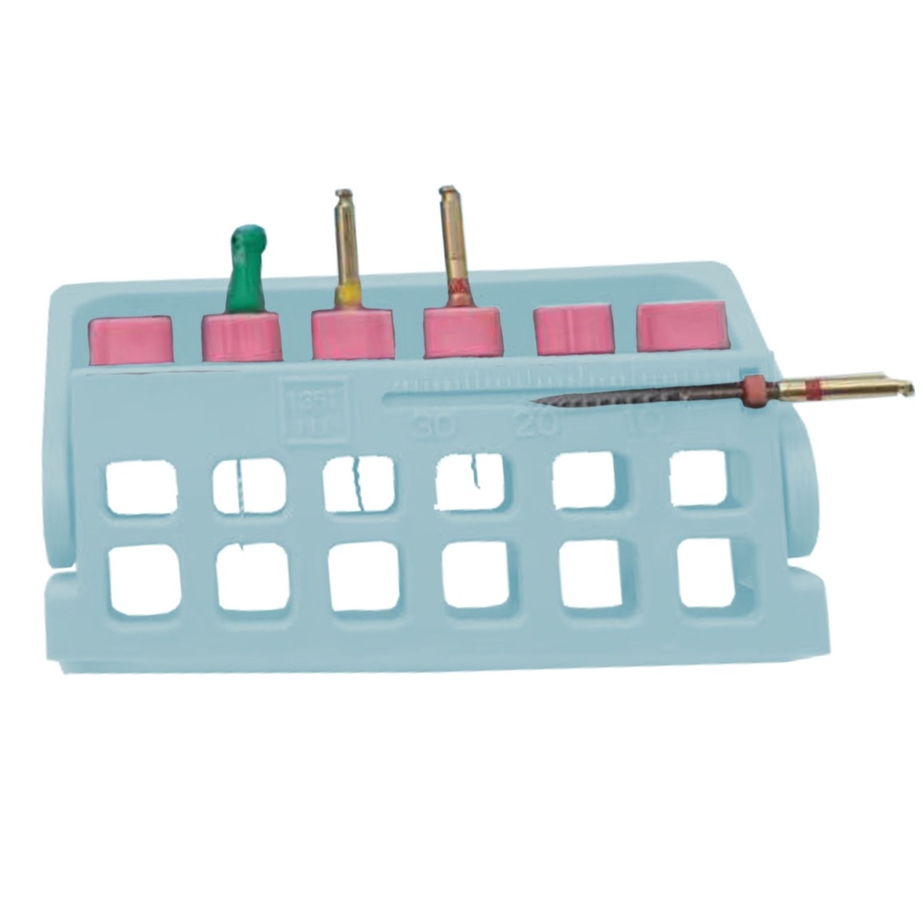 Root Canal File Frame,  6 holes,  Sky Blue