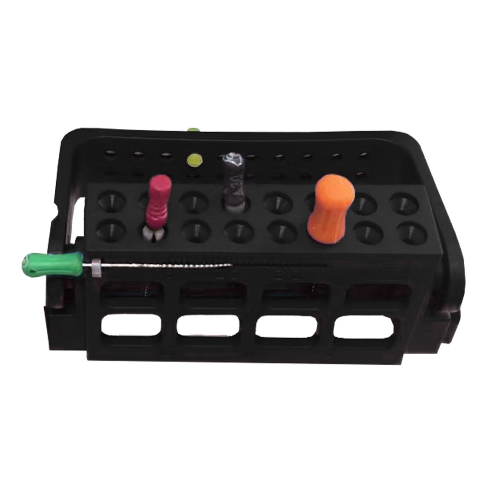 Root Canal File Frame, 16 Holes, Black