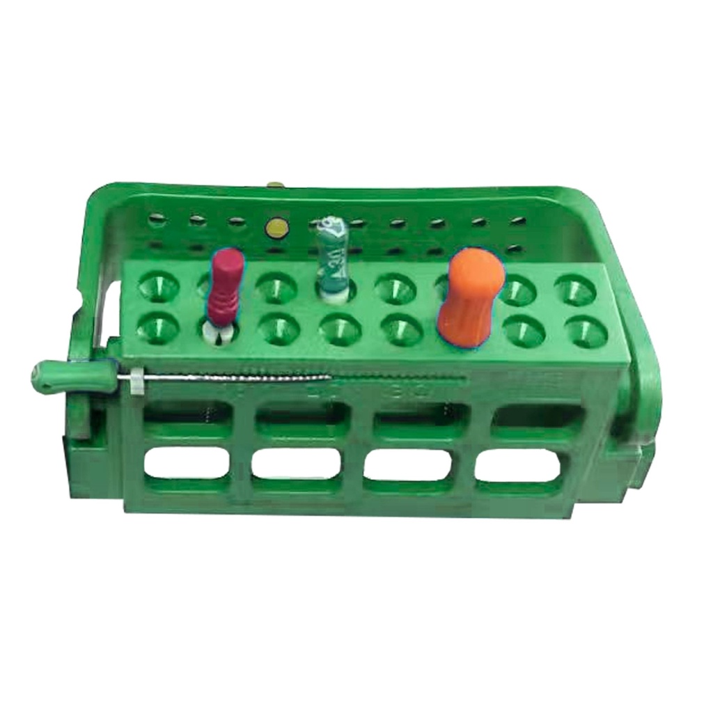 Root Canal File Frame, 16 Holes, Green
