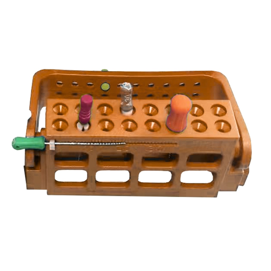 Root Canal File Frame, 16 Holes, Orange