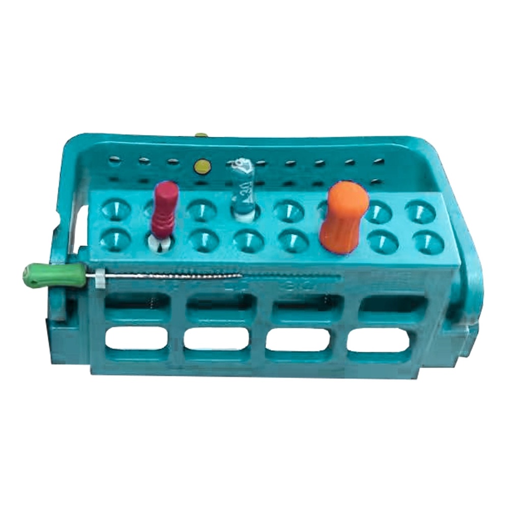 Root Canal File Frame, 16 Holes, Sky Blue