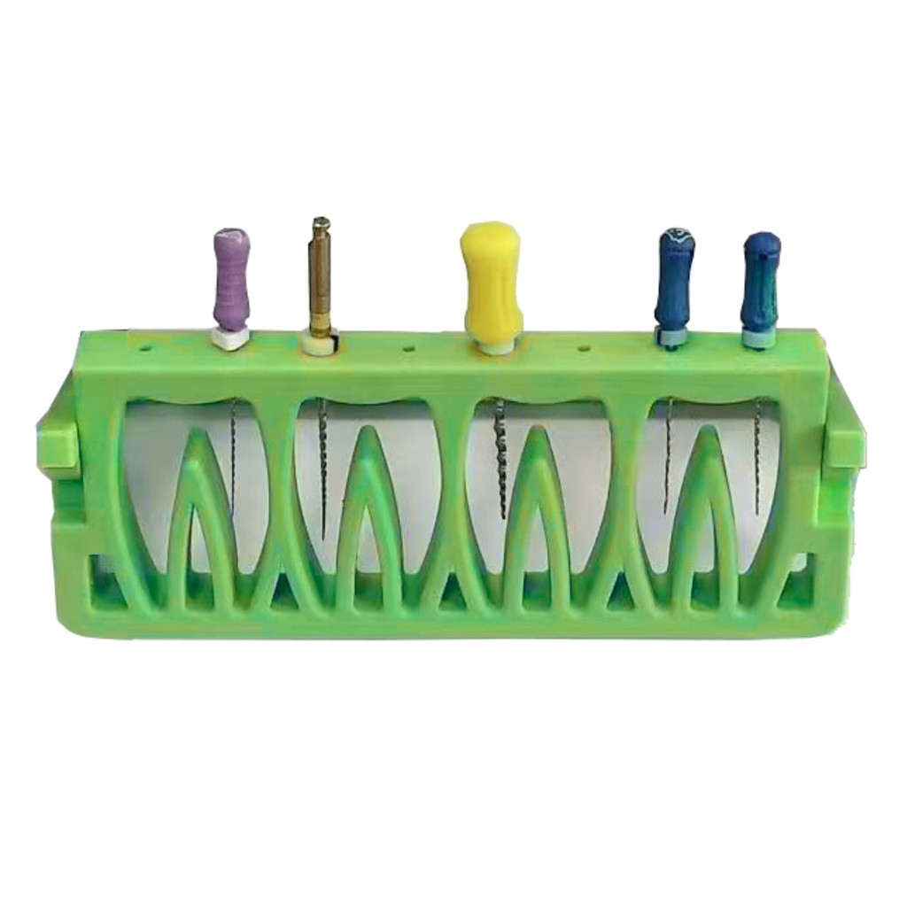 Root Canal File Frame, 8 holes, Green