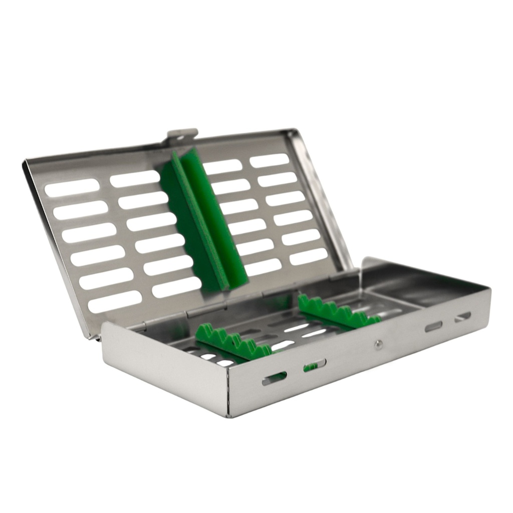 Sterllization Cassettes for 7, 185x90x20mm, Green | ErgoDenta