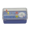Translucent Bur disinfection box Rectangle shape, 72 Holes, Blue | ErgoDenta
