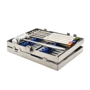 Osteotome Straight, set of 5 with hammer and casette