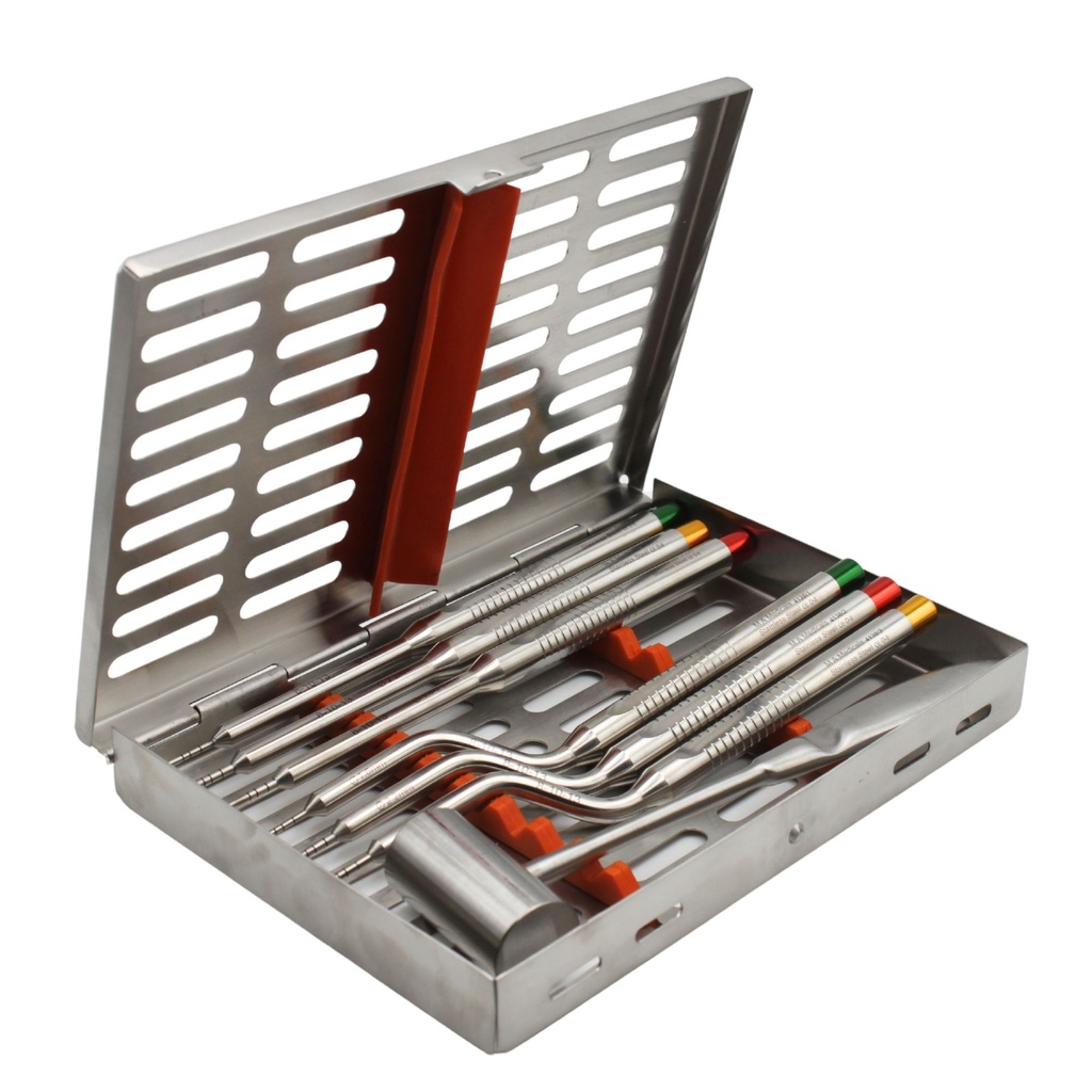 Bone Spreader, set of 6 with hammer and casette