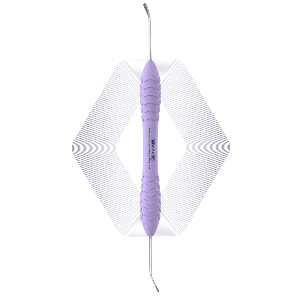 Micro Surgical Periosteal elevator 2.5mm-4.0mm, with ErgoX Plus Magenta Blue Handle
