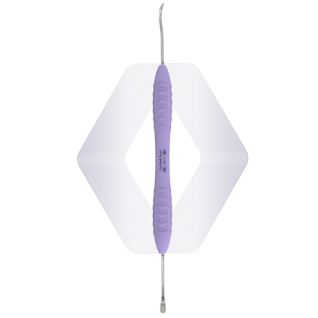 Zucchelli Periosteal Elevator, with ErgoX Lilac Blue Handle