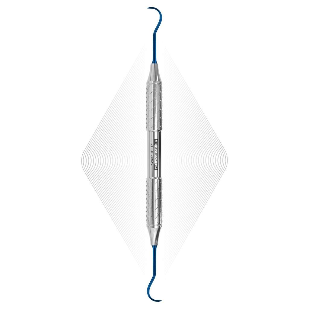 Sickle Scaler H6-H7, Blue, For Implants (Titanium) | ErgoDenta