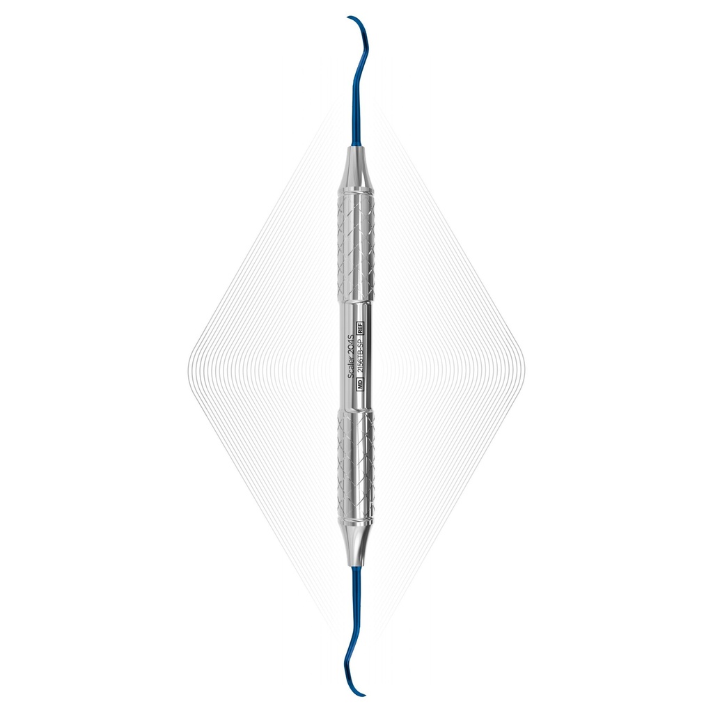 Sickle Scaler 204S, Blue, For Implants (Titanium) | ErgoDenta