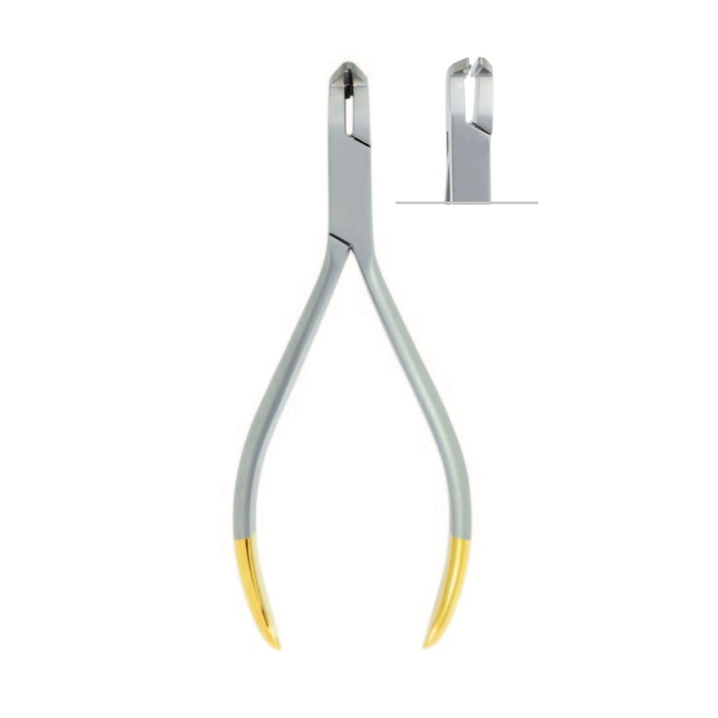 Mini Distal End Cutter with safety hold, ▢ 0.41x0.56mm(.016 x .022), M .017 x.025 ,12.5cm, TC