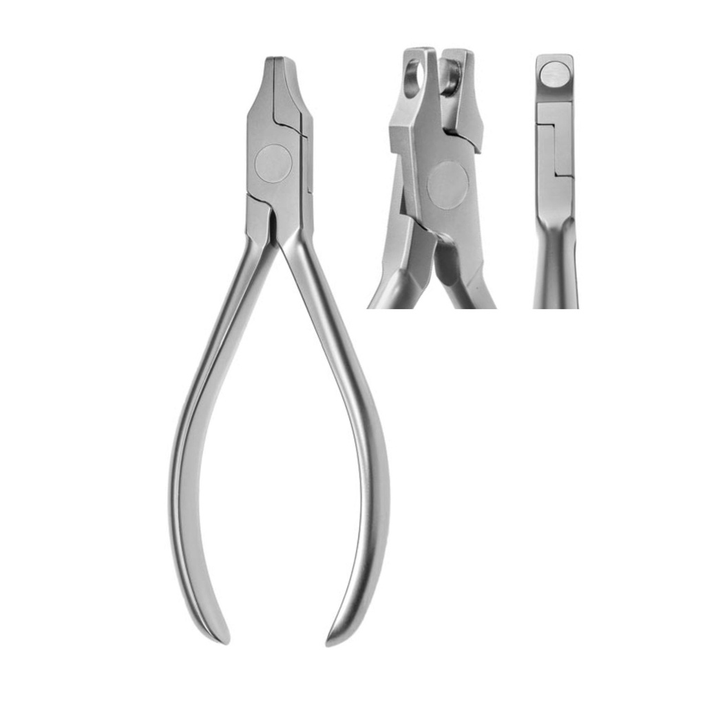 THE HOLE PUNCH: pliers produces half moon shape to allow attachments to be placed