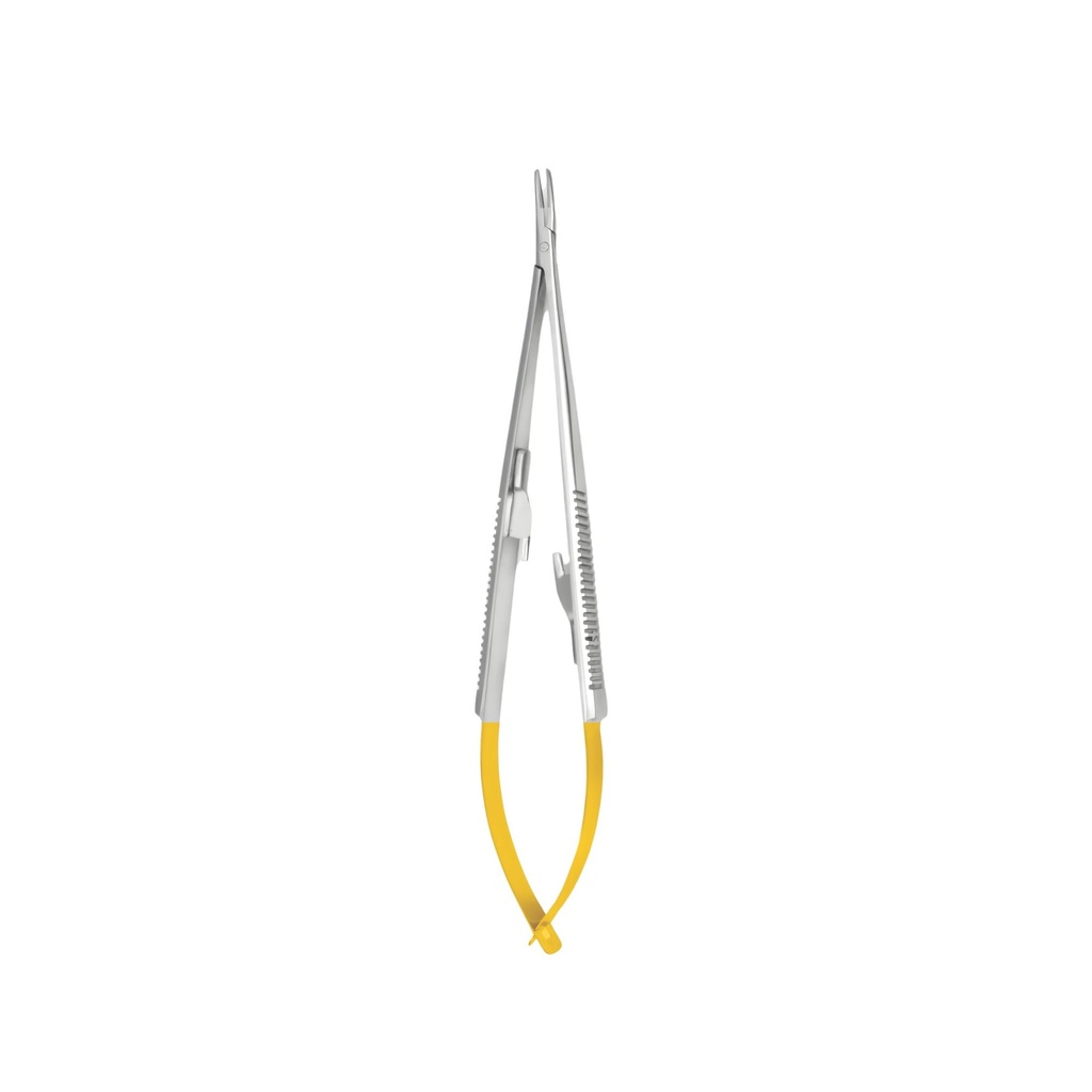 Castervejio Micro Needle Holder, Curved, 14cm, TC