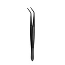 College Tweezer, Short Serrated 13mm, 15cm, Black