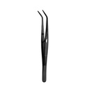 College Tweezer, Serrated, with Lock, 15cm,Black