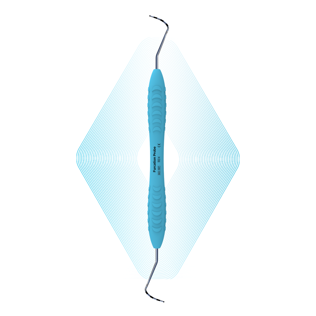 Dedicated furcation probe tip — curved, unmarked