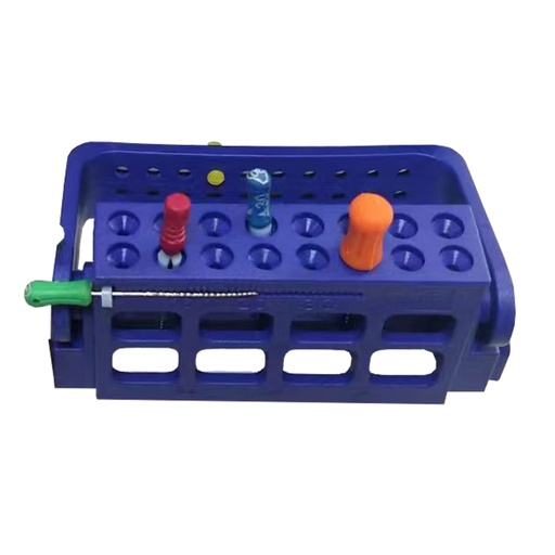 [7459B] Root Canal File Frame, 16 Holes,  Blue